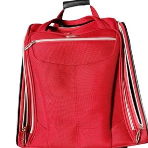 Red carry on luggage